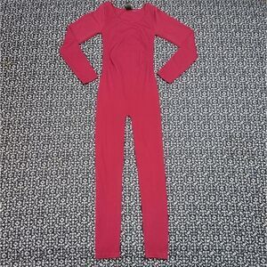 Francesca's Collections Fuchsia Long Sleeve Jumpsuit
